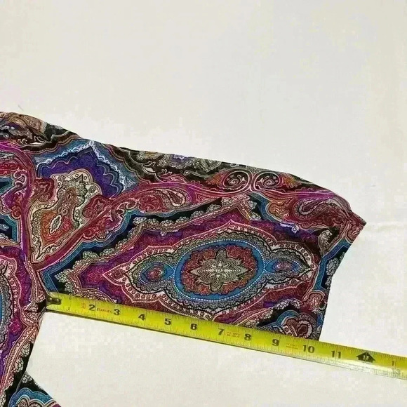 Nicole by Nicole Miller Top Blouse Chiffon Womens Size Large Sheer Geometric - Picture 7 of 14